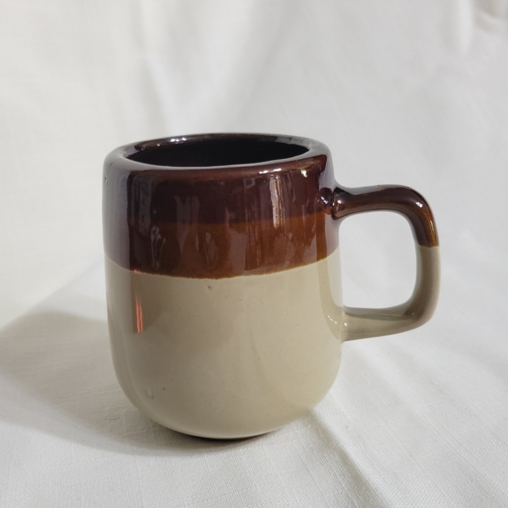 Vintage Stoneware Double Brown Band Mug